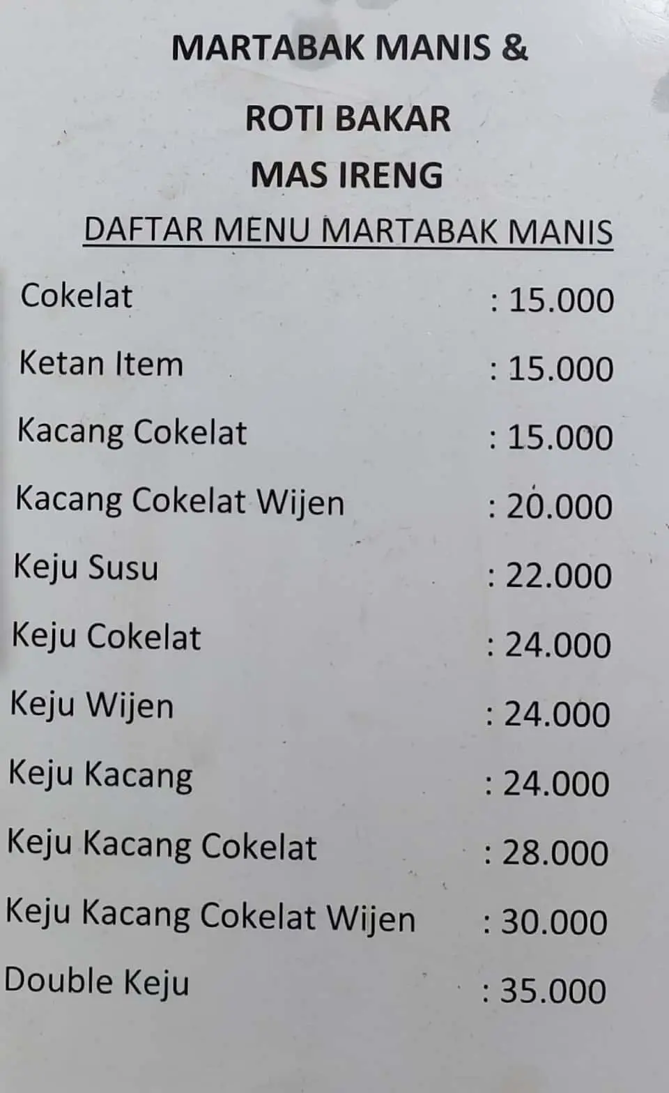Roti Bakar & Martabak Manis