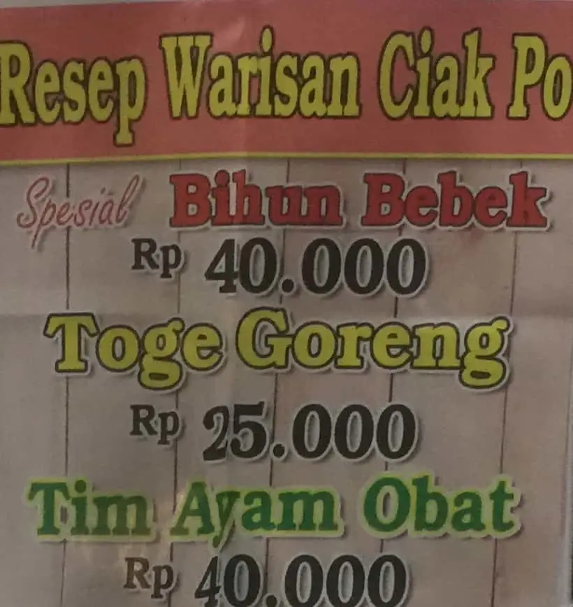 Resep Warisan Ciak Po