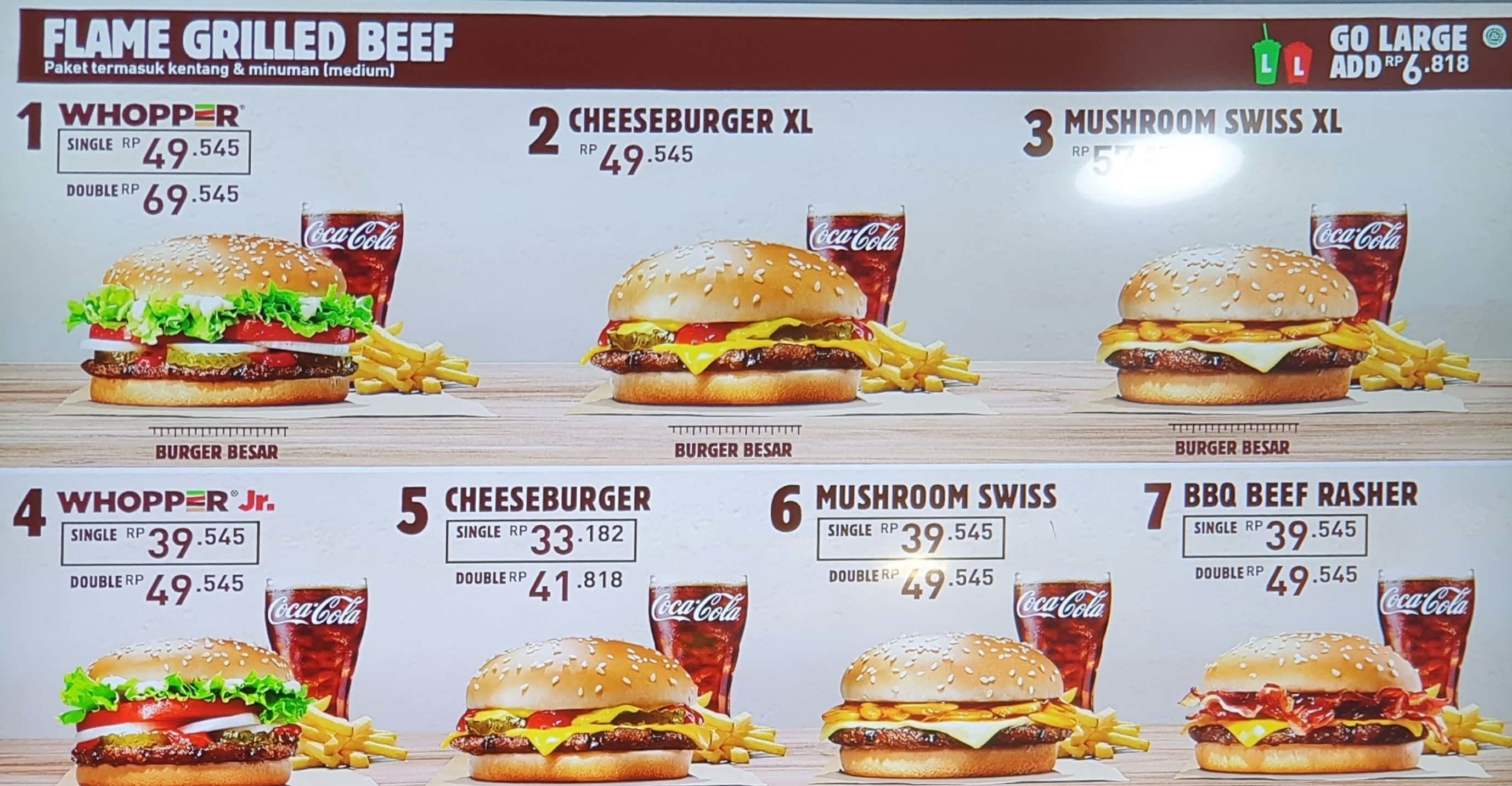 Harga menu Burger King terbaru 20222023 di Jakarta,Jakarta