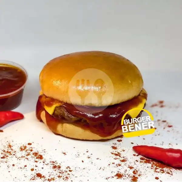 Gambar Makanan Burger Bener, Salemba 17