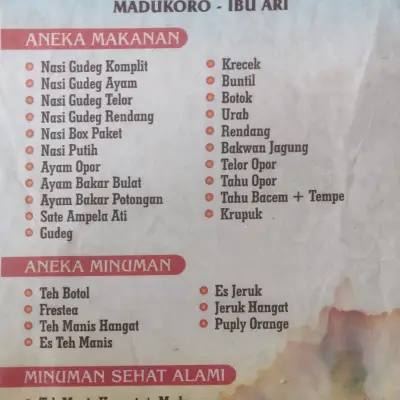 Gudeg & Ayam Panggang Madukoro - Ibu Ari