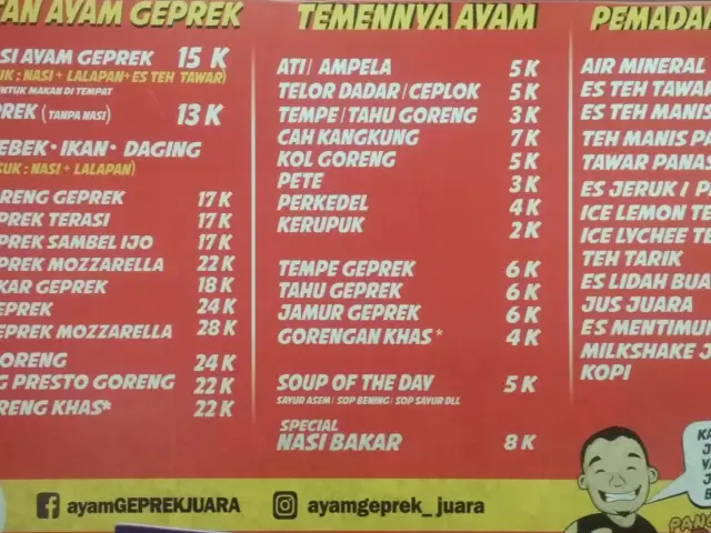 Ayam Geprek Juara Sambel Korek