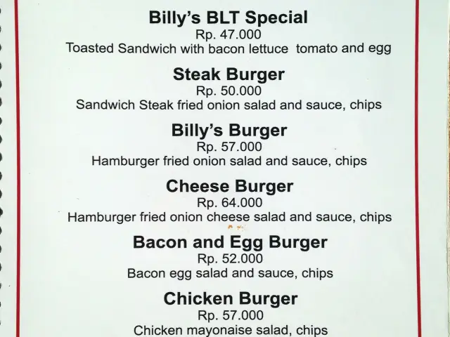 Gambar Makanan Billy's Cafe 5