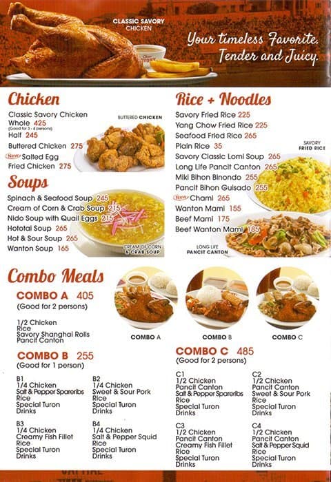 Classic Savory Menu Price 2022 2023 Near Robinsons Summit Ridge In   Cb362450 755e 4d0a 8a9e 2cf5e6782a34 