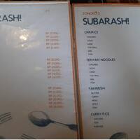 Harga Menu Subarash! Terbaru 2022-2023 Di Koenyah Food Court, Buahbatu ...