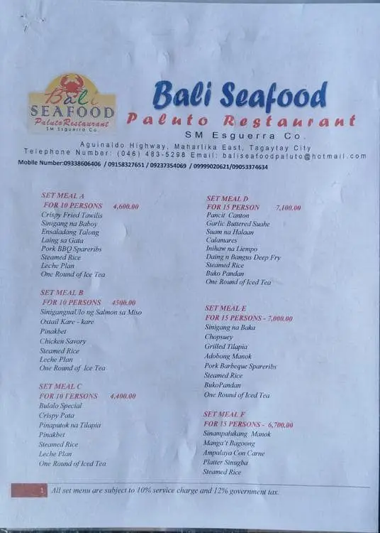 Bali Seafood Paluto Restaurant Food Photo 1