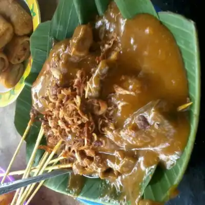 Sate padang + Es Krim Soda Bata