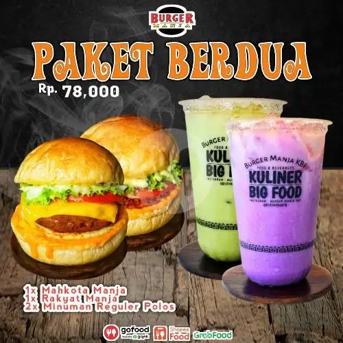 Gambar Makanan Burger Manja Kopi Boba, Menteng 2