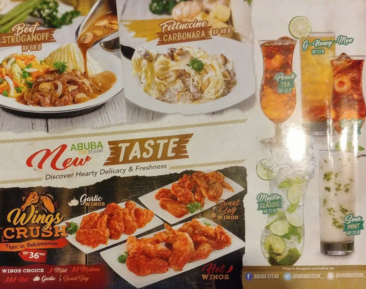 Harga Menu Abuba Steak Terbaru 2022-2023 Di Jakarta,Jakarta