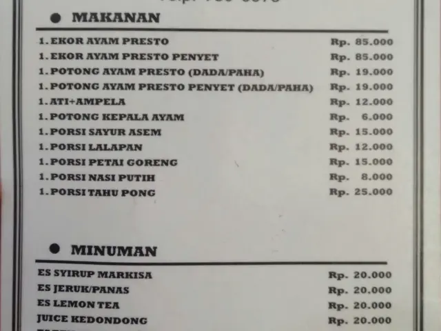 Gambar Makanan Ayam Goreng Presto Cipete 10