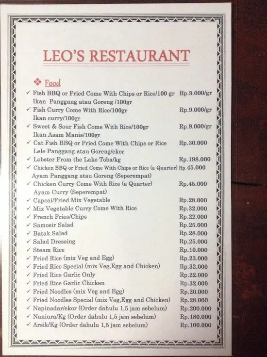 Gambar Makanan Leo's Restaurant 12