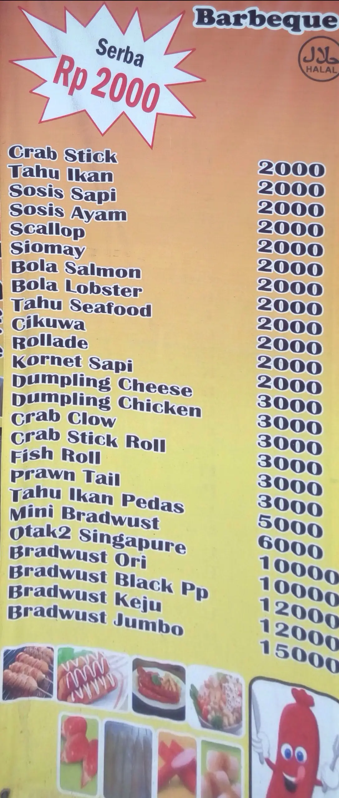 Aneka Macam Sosis Bakar & Sate Seafood Bang Japra