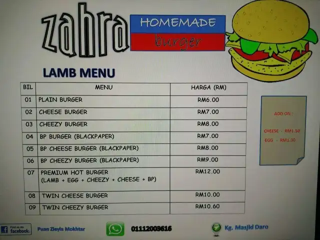 Zahra Homemade Burger Food Photo 2