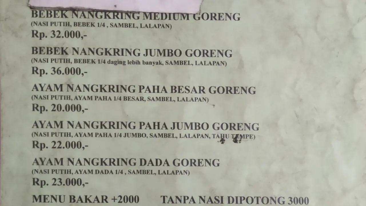 Warung Nasi Bebek Nangkring Tegal (Asli)