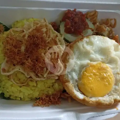 Gambar Makanan Naskun(Nasi Kuning)Bu'Dhin Cbg Raya Tirtasani Mlg, Sebrang Indomaret Srebet 9