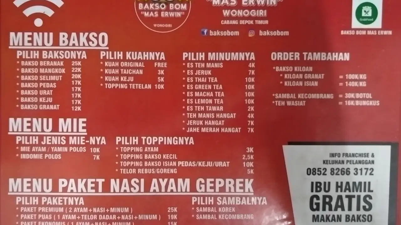 Bakso Bom Mas Erwin Wonogiri