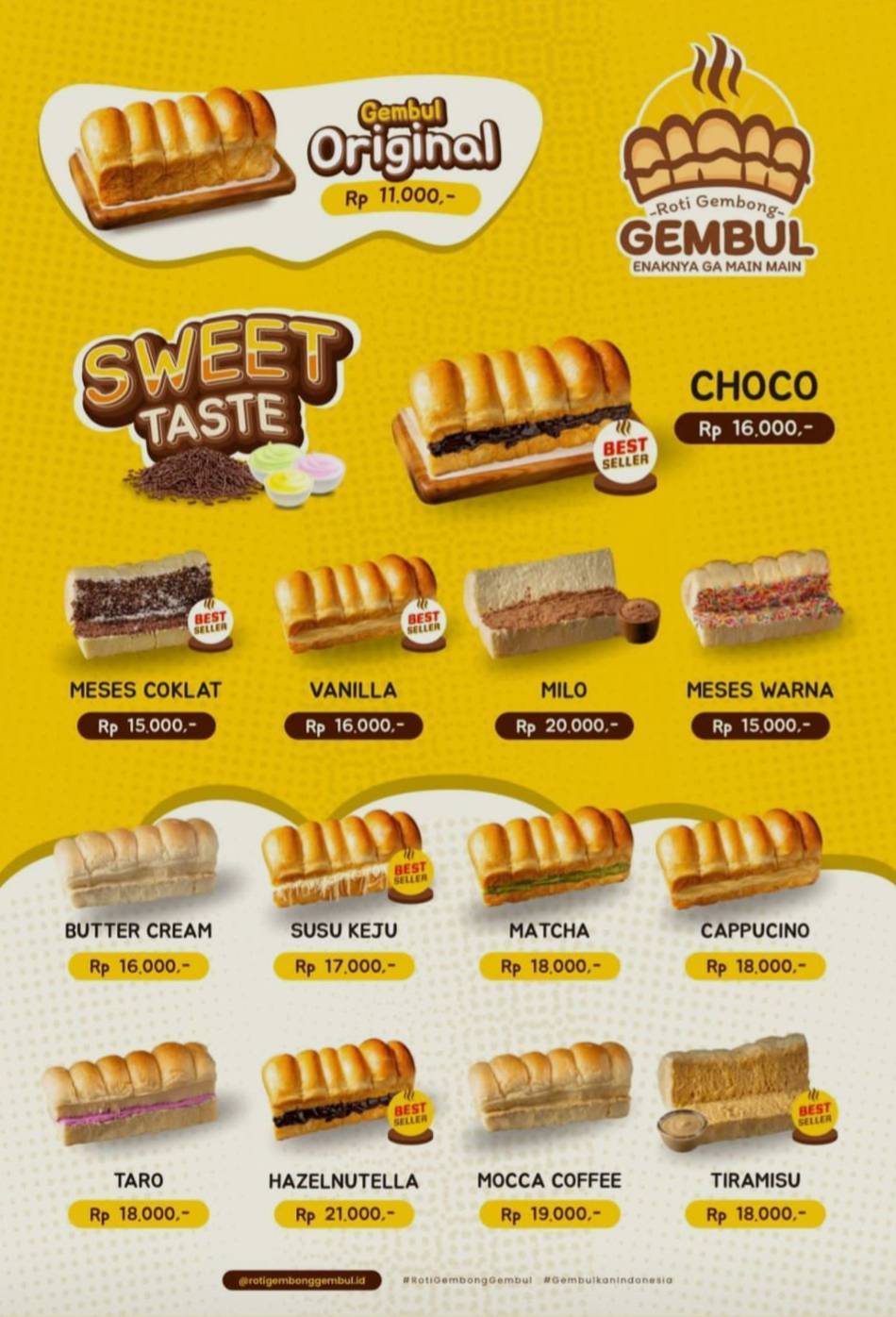 Harga Menu Roti Gembong Gembul Terbaru Di Surabaya Surabaya