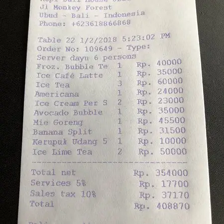 Gambar Makanan Kopi Bali House 6