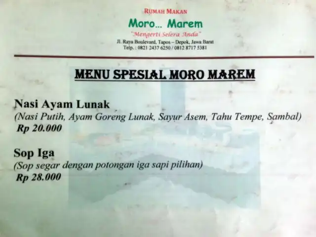Gambar Makanan RM Moro Marem 1