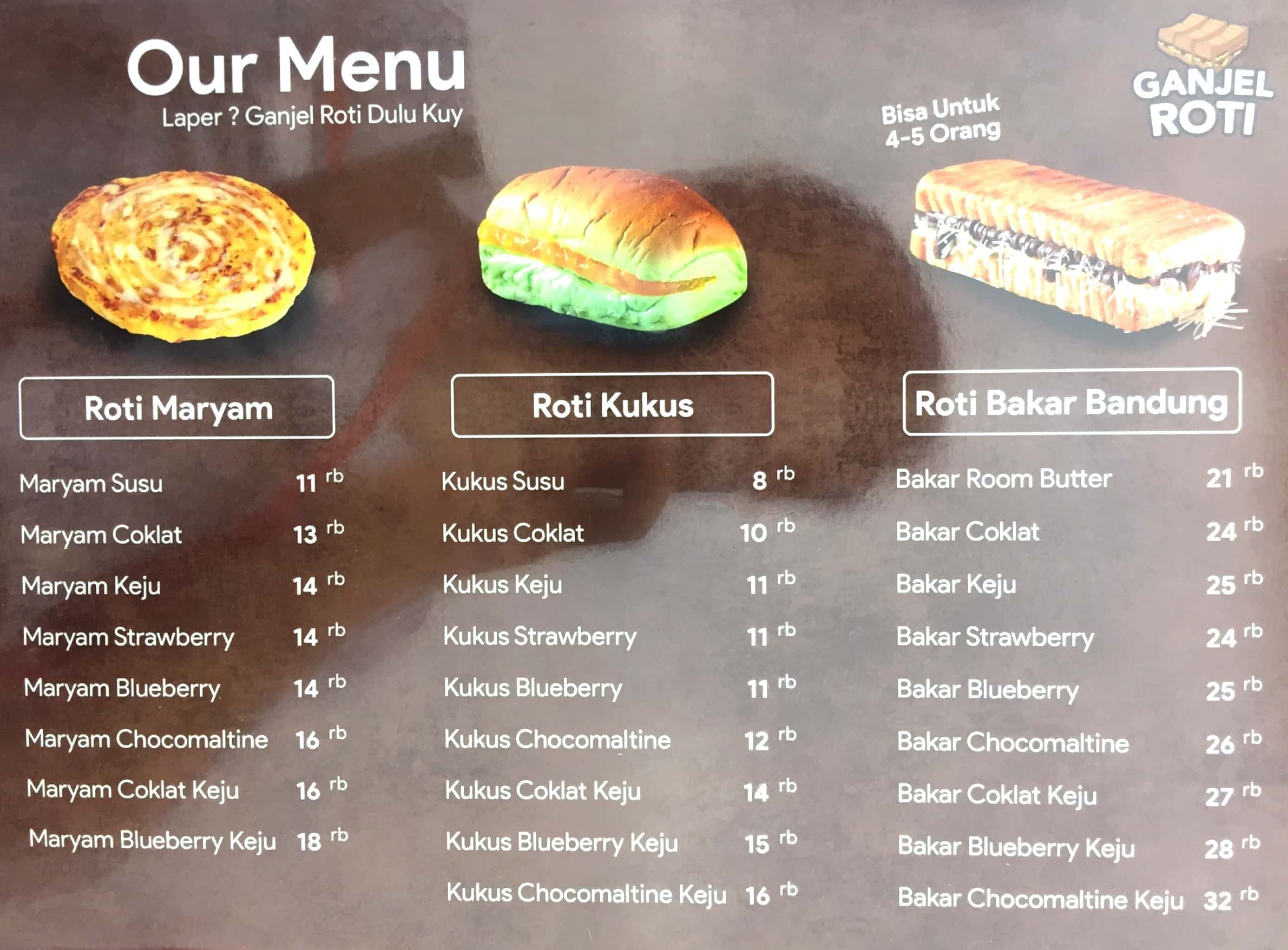 Harga Menu Ganjel Roti Terbaru 2022-2023 Di Jakarta,Jakarta