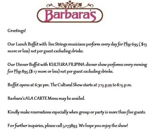 Barbara's Heritage Restaurant Food Photo 1