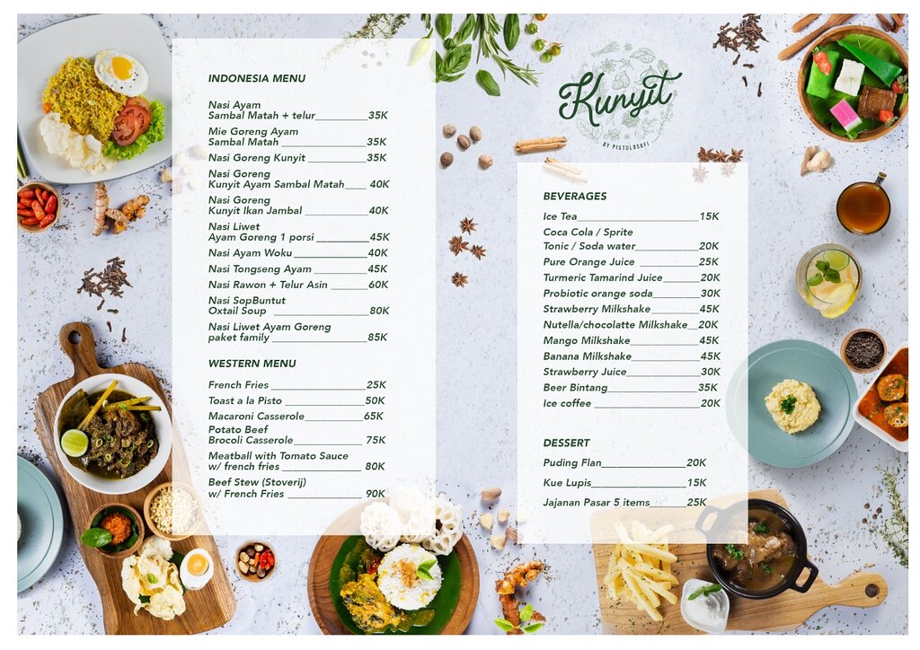 Harga menu Kunyit terbaru 20222023 di Bali,Bali