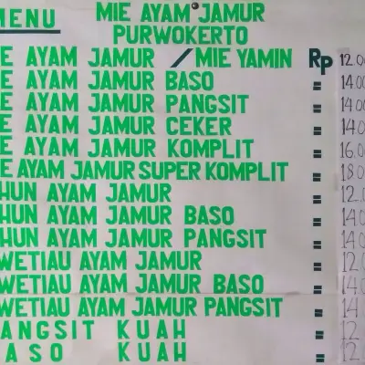 Mie Ayam Jamur Miyamin Purwokerto