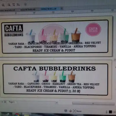Cafta kuliner Cafta bubble drink