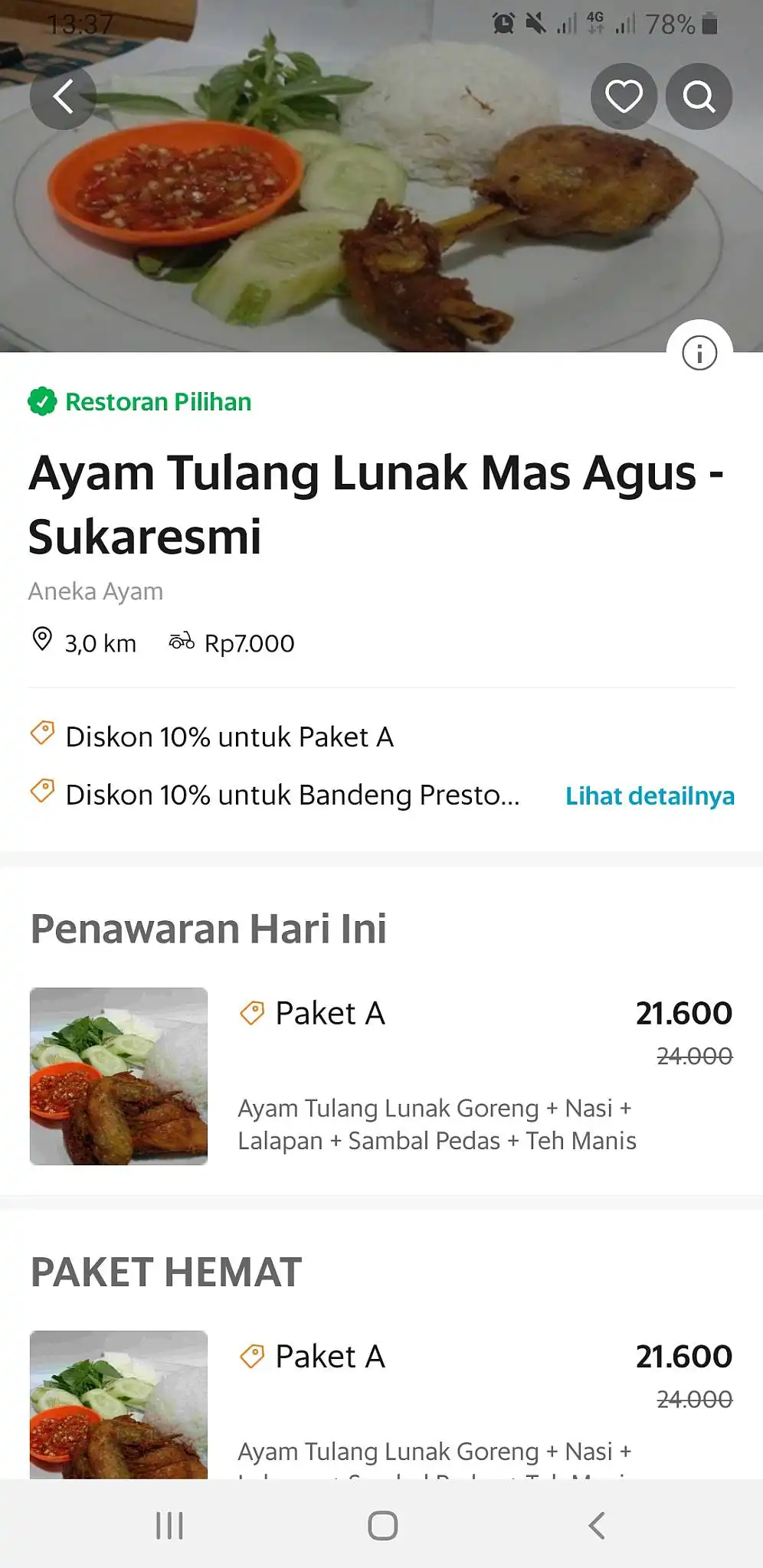 Ayam Tulang Lunak " Mas Agus " Cikarang