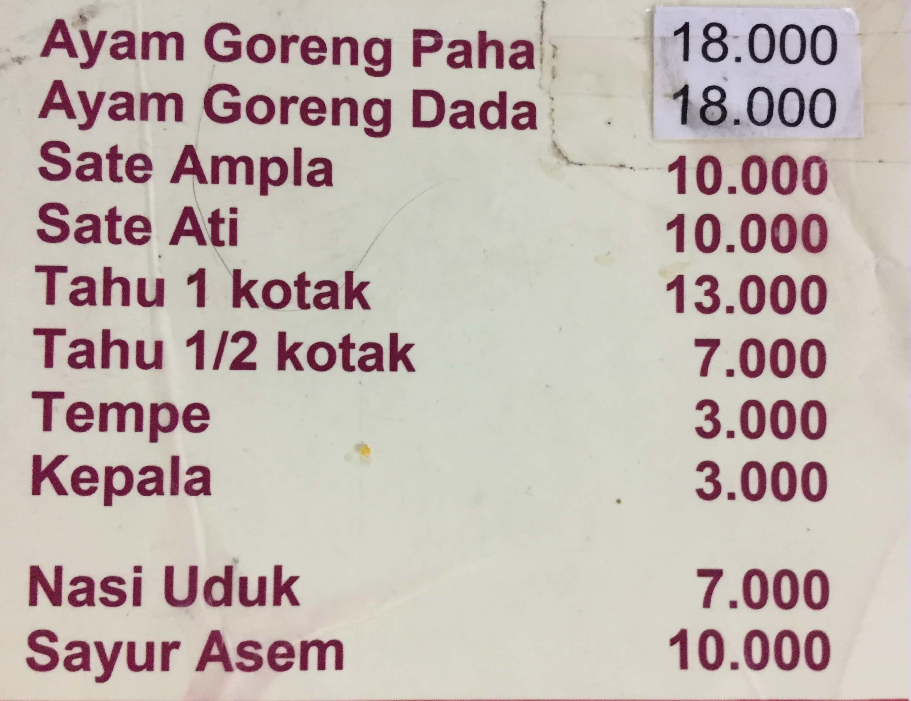 Harga Menu Ayam Goreng Borobudur Terbaru 2022-2023 Di Jakarta,Jakarta