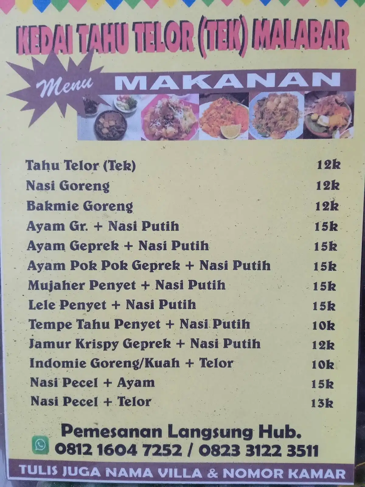 Kedai Tahu Telor Malabar Tretes