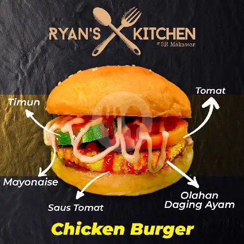 Gambar Makanan Burger Ryan's Kitchen, Jl.Andalas 13