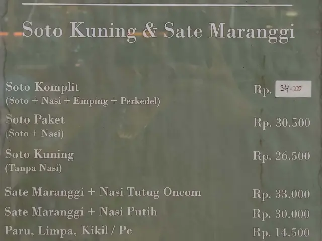 Soto Kuning Bogor & Sate Maranggi