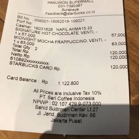 Gambar Makanan Starbucks Supermal Pakuwon Indah 14