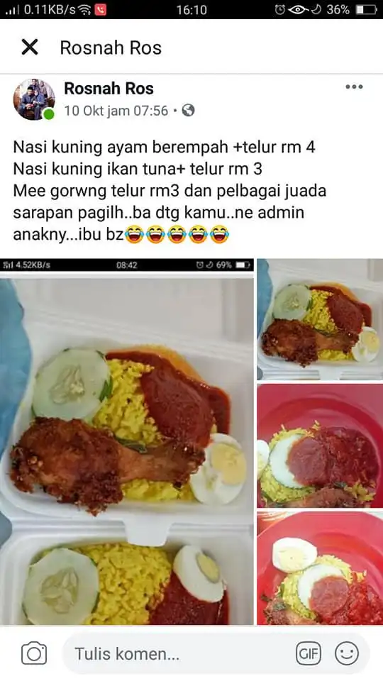 Nasi Kuning Ayam Berempah